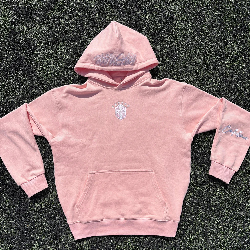 Fashion and Leisure New Sports Style Hooded Sweater Football Team embroidery Design Personality Street Style Pullover Unisex.