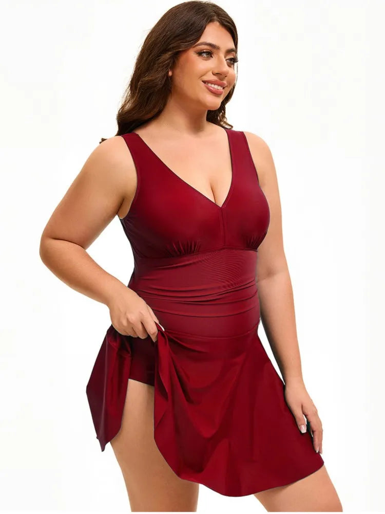 One Piece Plus Size High Waist Bikini Women Push Up Large Size Swimsuit Summer Mujer Big Size Tummy Control Swimwear Bikini Sets