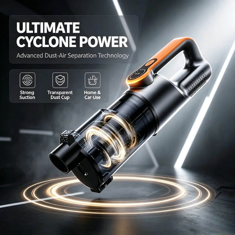 Multifunction Wireless Handheld Car Vacuum Cleaner With LED Lighting Rechargeable Mini Cordless Vacuum For Home & Car Use