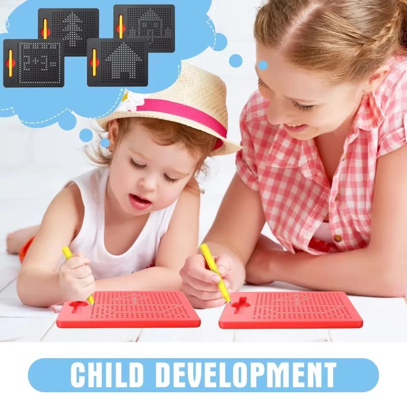 Magnetic Tablet Magnet Pad Drawing Board Steel Bead Pen Bead Learning Educational Writing Toys Children's Birthday Gifts