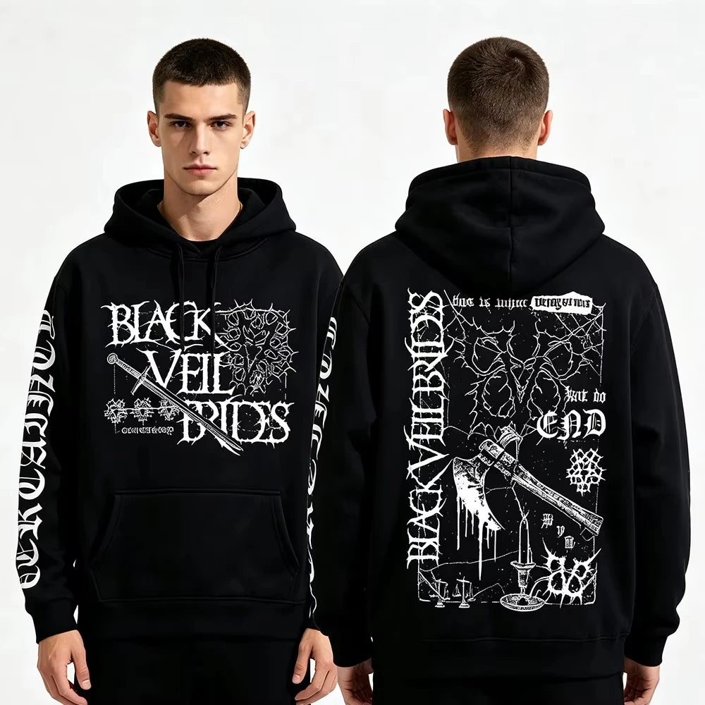 Black Veil Brides Rock Band Poster Graphic Print Hoodie Men Women Streetwear Fashion Sweatshirts Wommen Men Oversized Pullover