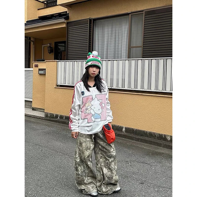 ZHIZOU Women Gothic Baggy Y2k Jeans American 2000s Style Embroidery Jean Pants Vintage Harajuku Oversize Denim Trousers Autumn