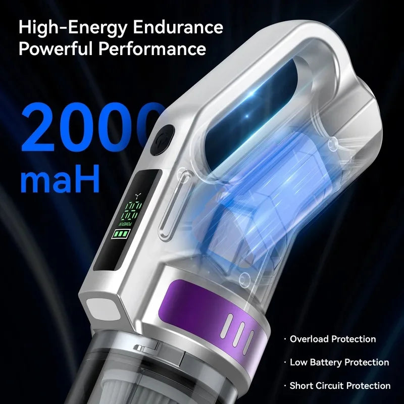 Car Digital Display Intelligent Brushles Vacuum Cleaner Handheld Small High Power Multi-function Wireless Home Car Large Suction