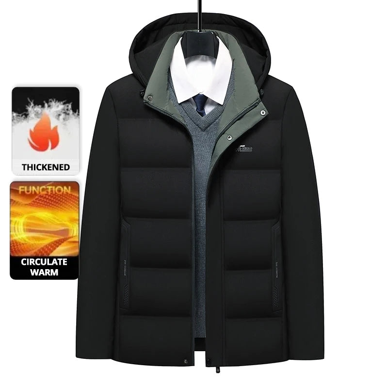Coat Parka Winter Hooded Top Grade Thicken Fashion Hooded Winter Warm Outerwear Designer Business Parka Coat Mens Newest Jacket Windbreaker