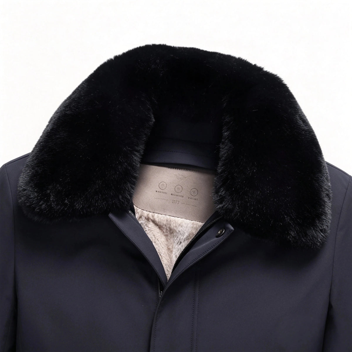 Men Mid Length Thicken Jacket Detachable Fur Hood Warm Coat Business Style for Middle Aged Dad Outdoor Parka