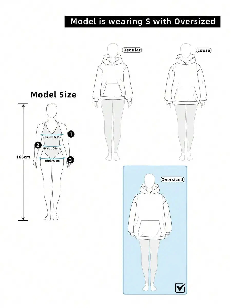 2026 Fashion New Arrival Womens Ezwear Casual Minimalist Milano Print Pattern Pullover Hooded Loose Fit Long Sleeve Sweatshirt Back To School Fall Wear Basic Top T Shirt