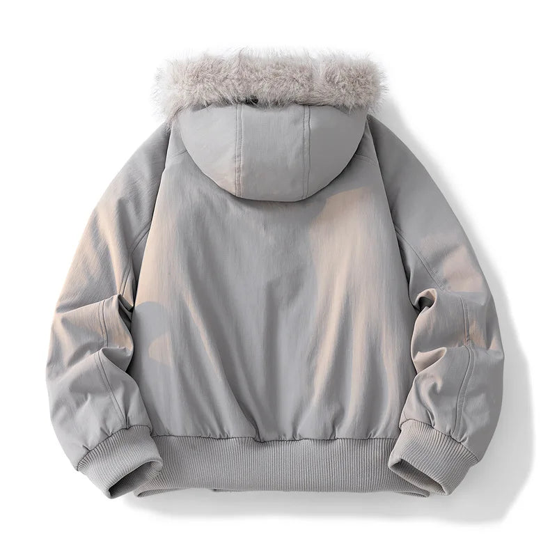 Winter Jacket Man Women Fur Collar Fashion Parka Thick Warm Coat Oversize Loose Casual Jacket Hooded American Streetwear Cool