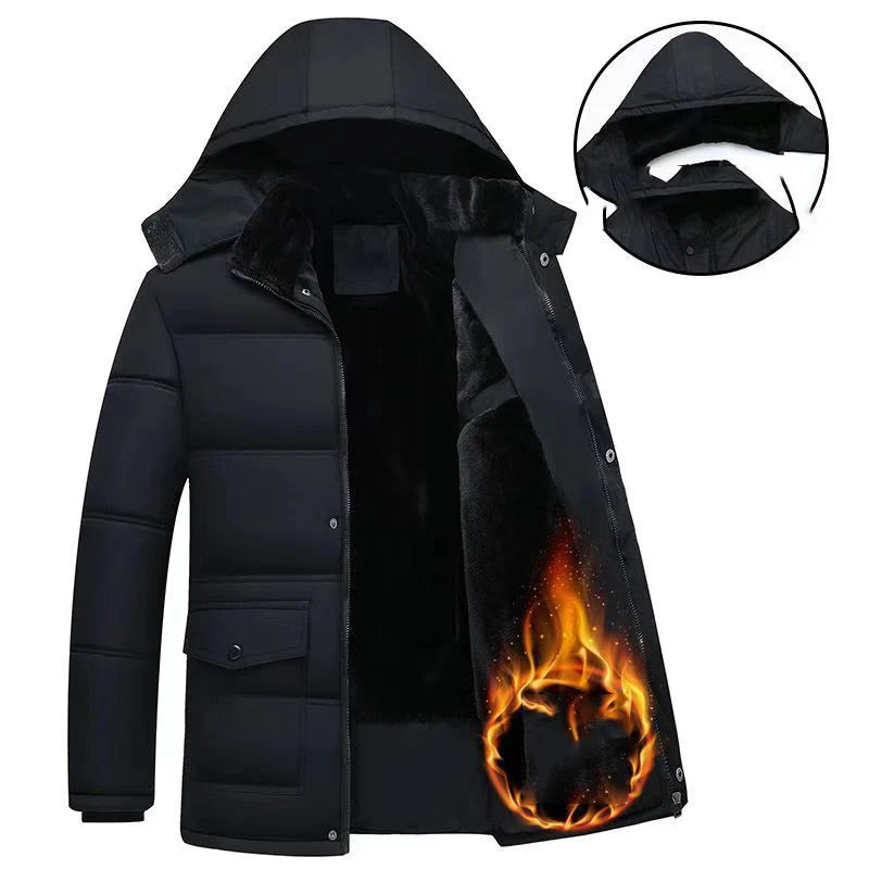 Men's Fashion Windbreaker Parka Overcoat Streetwear Autumn Winter Coat Windproof Casual Warm Hombre New Male Jacket Outdoors