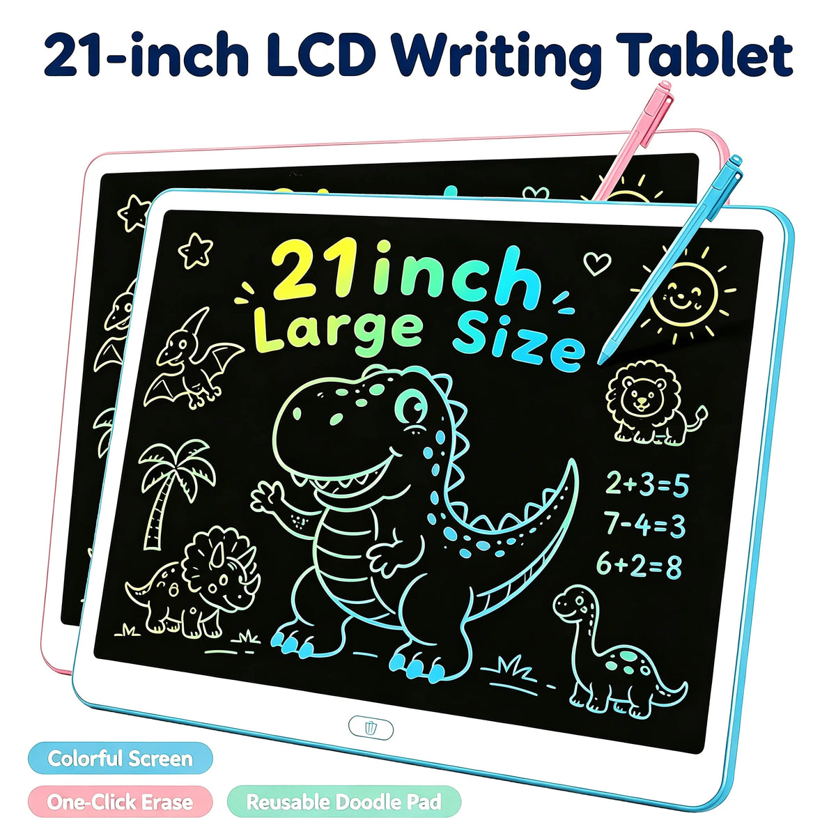 21-Inch Large-Screen Children's LCD Drawing Tablet Is a Multifunctional Doodling and Drawing Tablet Toy. It's Perfect for Doodling, Sketching, Painting, and Simple Creative Projects, Making It an Ideal Educational Travel Toy Gift for Both Boys and Girls.