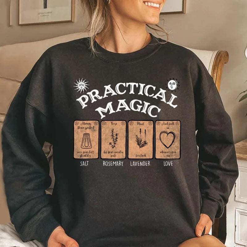 Practical Magic Sweatshirts Women Harajuku Midnight Margaritas Sweatshirts Halloween Magic Spooky Season Hoodies