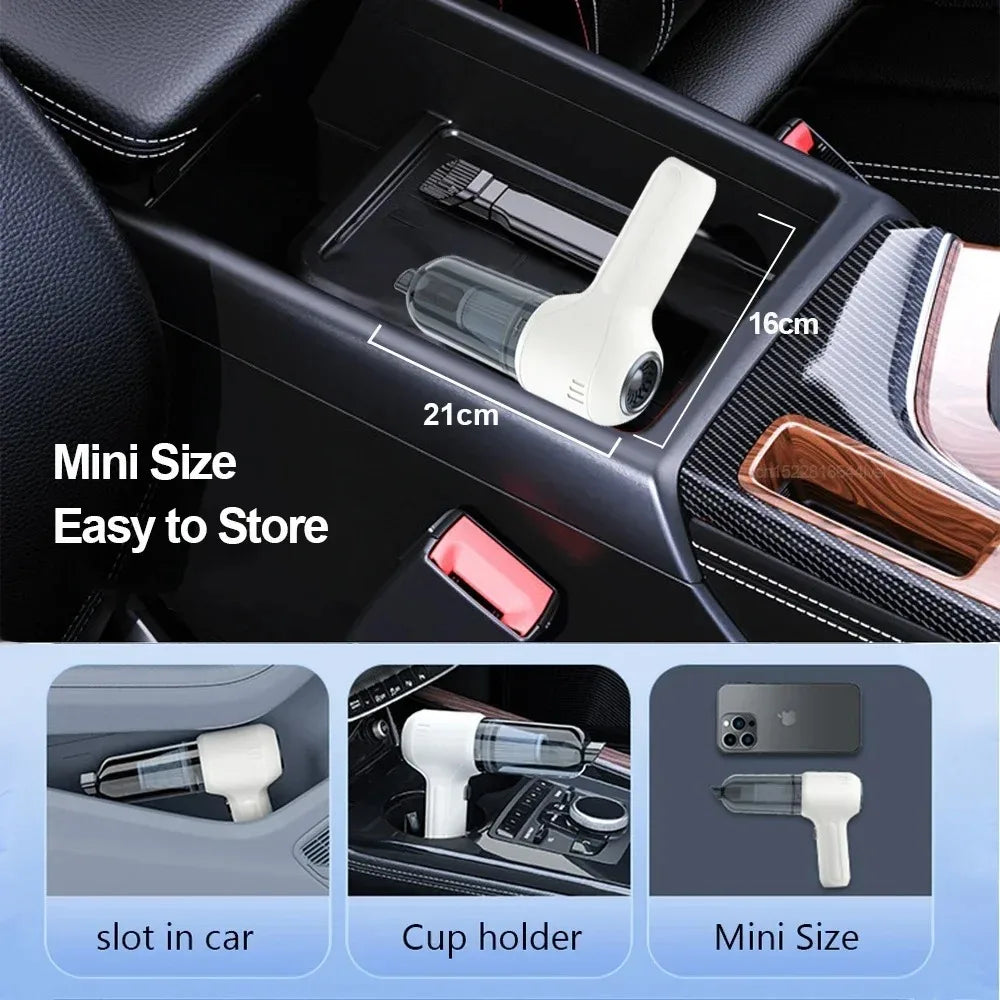 Portable Wireless Handheld Car Vacuum Cleaner, 95000PA High Power 2-in-1 Vacuum & Blower, Dual Use for Car and Home