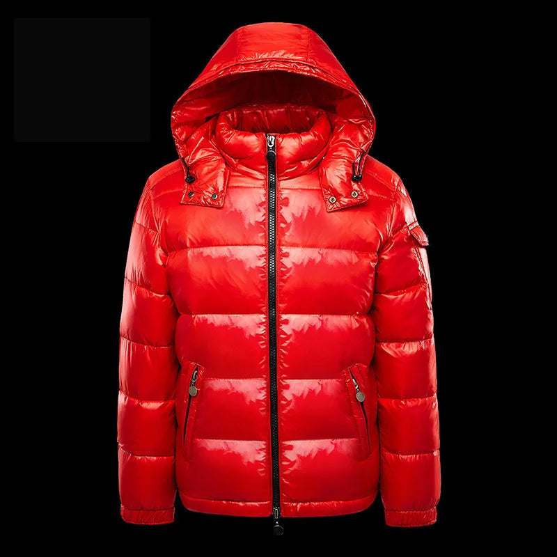 2026 OLEKID Waterproof Short Cotton Jackets Men's Black Lightweight Snow Parkas High Quality Glossy Parkas Winter Jackets Male