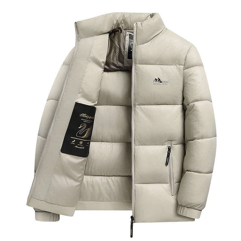 Winter Men White cotton-padded Jacket Coat Men Waterproof Windproof Warm Loose Jacket Man Multi Pocket Windbreaker Jacket