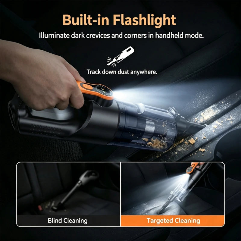 LED Lighting Multifunction Cordless Handheld Car Vacuum Rechargeable Mini Wireless Vacuum Cleaner For Home Auto