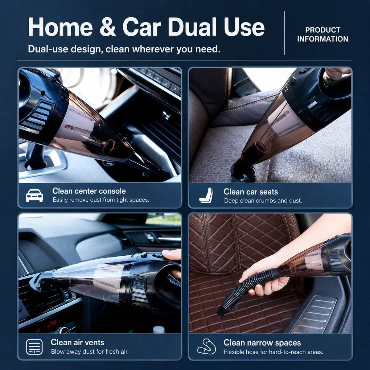 12V 120W Car Vacuum Cleaner Portable Wet And Dry Dual-Use Vacuum Cleaner Powerful Handheld Mini Vaccum Cleaners High Suction