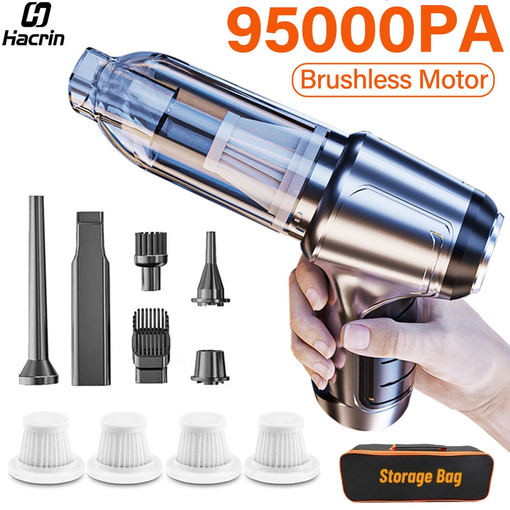 Car Vacuum Cleaner Powerful Wireless Car Vacuum Cleaner 95000PA Strong Suction Handheld Wireless Vehicle Vacuum Cleaner for Car