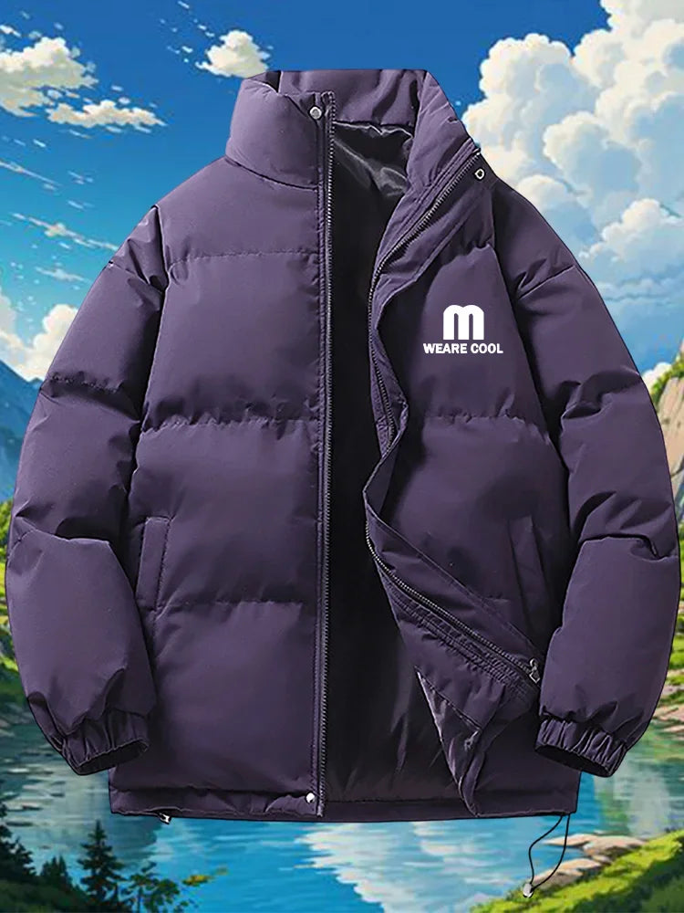 4XL Puffer Jacket Men Thick Warm Parka Plus Size Quilted Jacket Solid Outwear Coats Loose Cotton-padded Men's Clothing Top