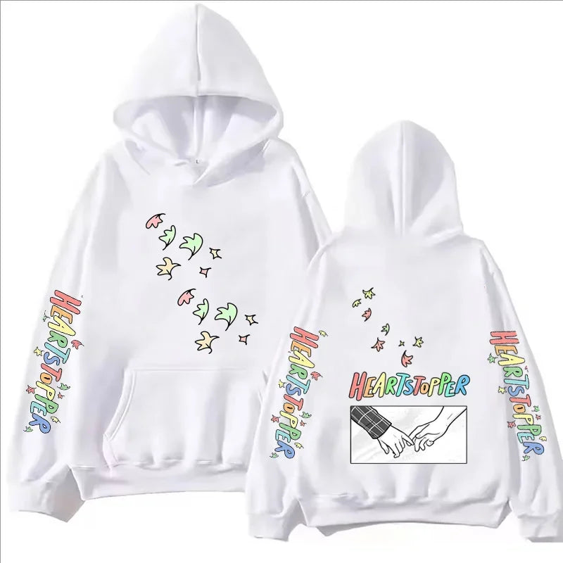Heartstopper Print Hoodies Women Autumn Winter Casual Fashion High Quality Y2K Pullovers Funny Long Sleeve Fleece Sweatshirts