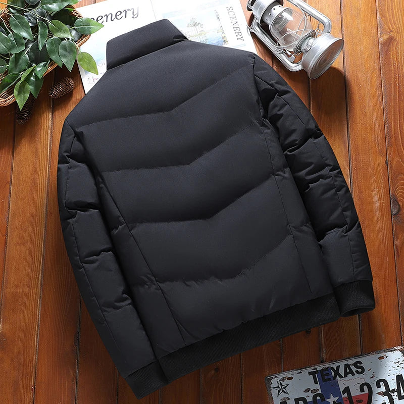 Parka Men Thick Warm Winter Jacket New Windproof Thick Outdoors Puffer Jacket Winter Fashion Casual Coats Solid Quilted Jacket