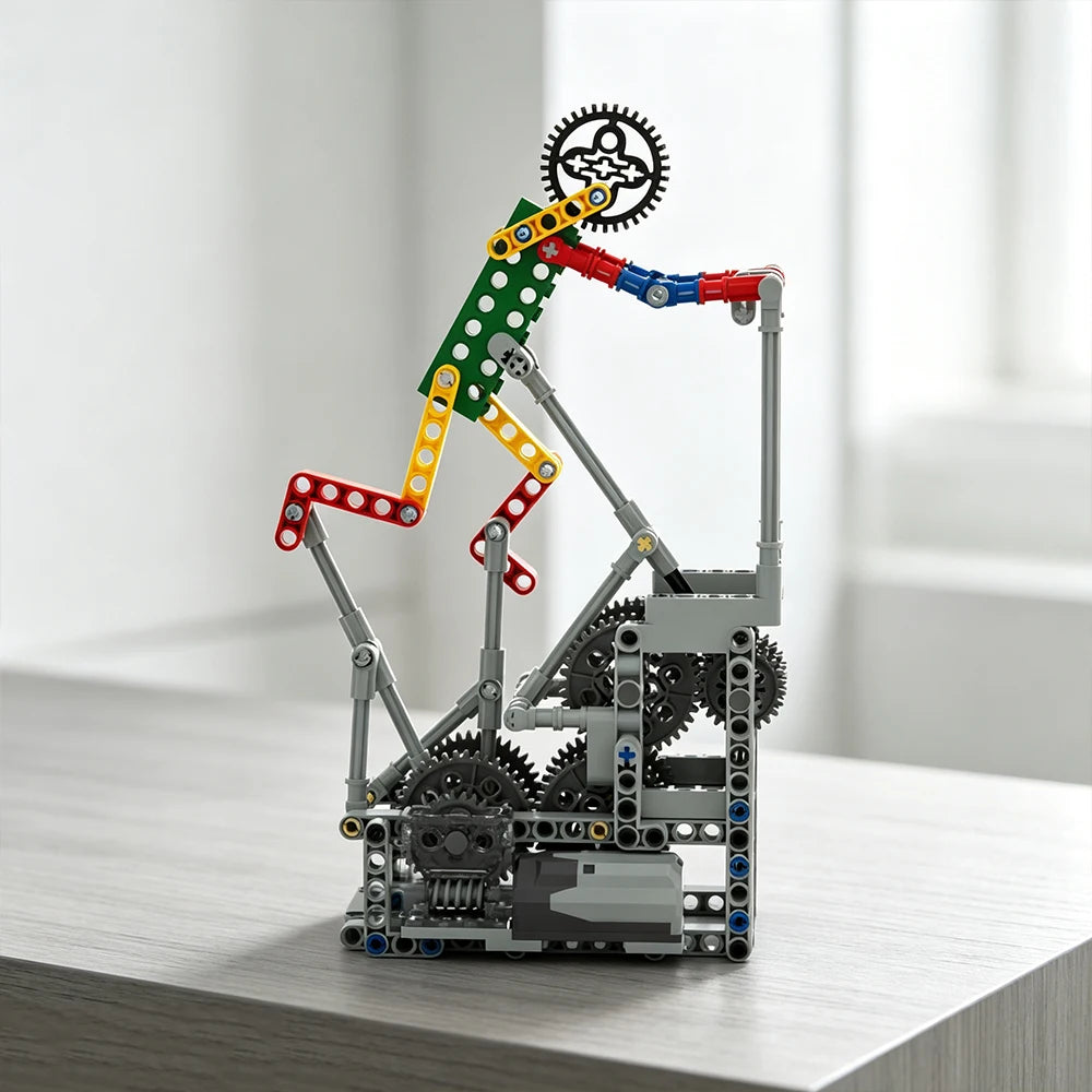 Modern MOC Tech Toy - Articulated Worker Mechanism Building Set, Combines Functionality & Aesthetic Appeal