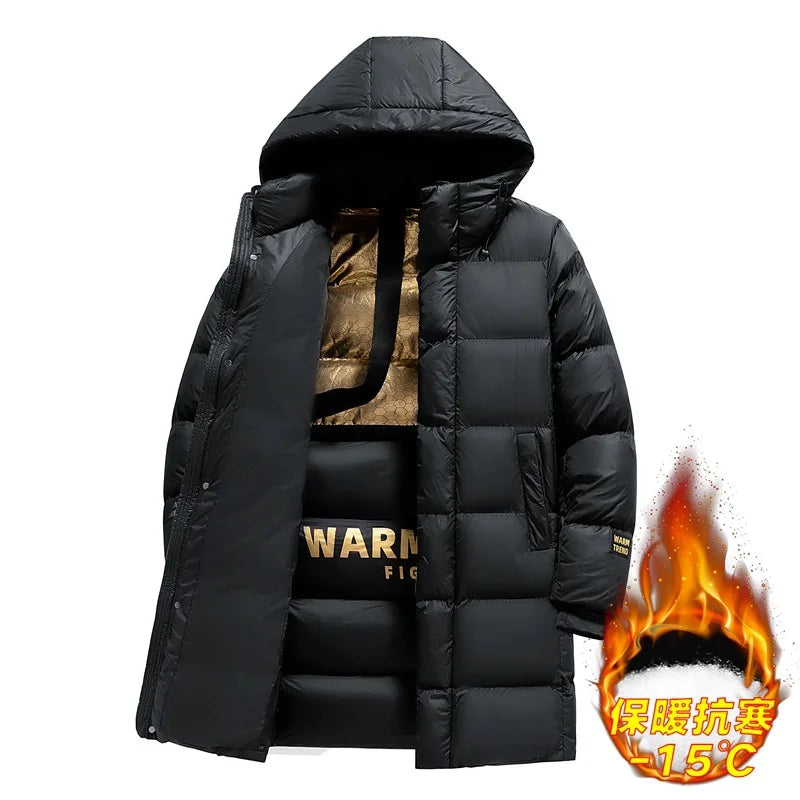 New Hood Waterproof Parkas Men Warm Winter New Long Casual Thick Warm Jacket Coat Men Outwear Fashion Pockets Parka Jacket