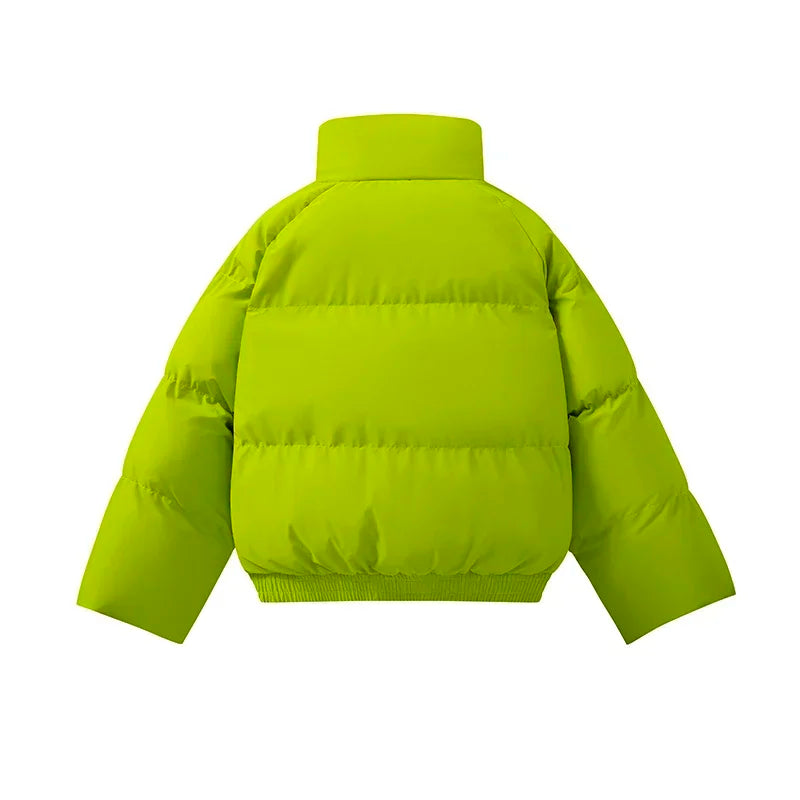 Winter Short Cropped Parkas Man Women Warm Stand Collar Bread Coat Brown Puffer Jacket Man Korean Fashion Cotton-padded Jackets