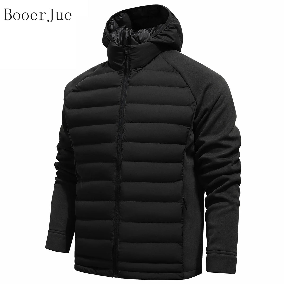 Men's Winter Hooded Lightweight Parka Faux Down Cotton Jacket Slim Fit Warm Casual Coat Outdoor Sports Running Hunting Climbing