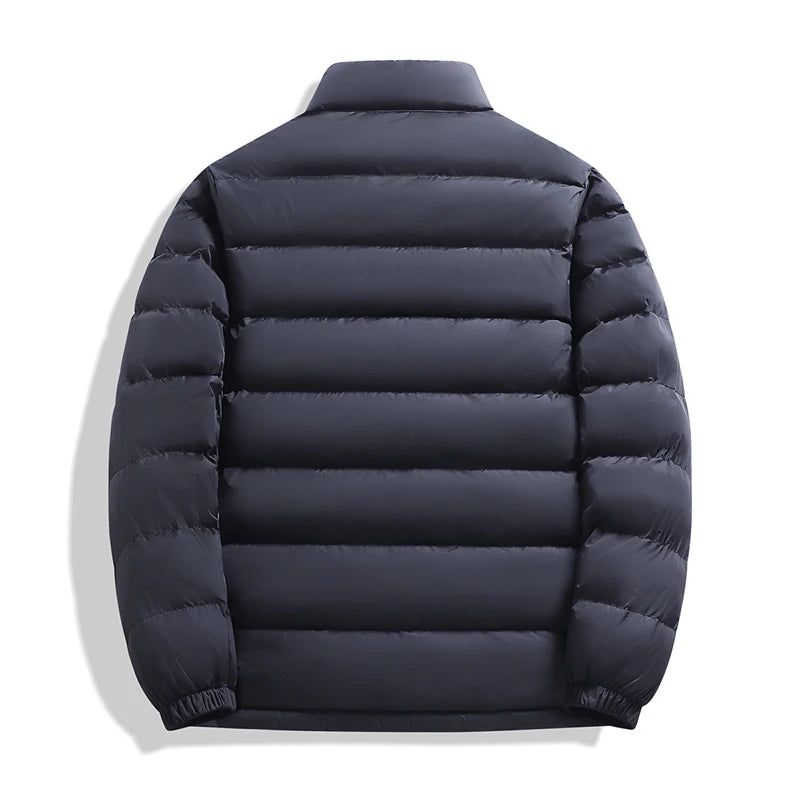 Puffer Jacket Man Outdoor Windproof Outerwear Winter Casual Warm Men Jacket Solid Color Thicken Male Fashion Stand Collar Coats