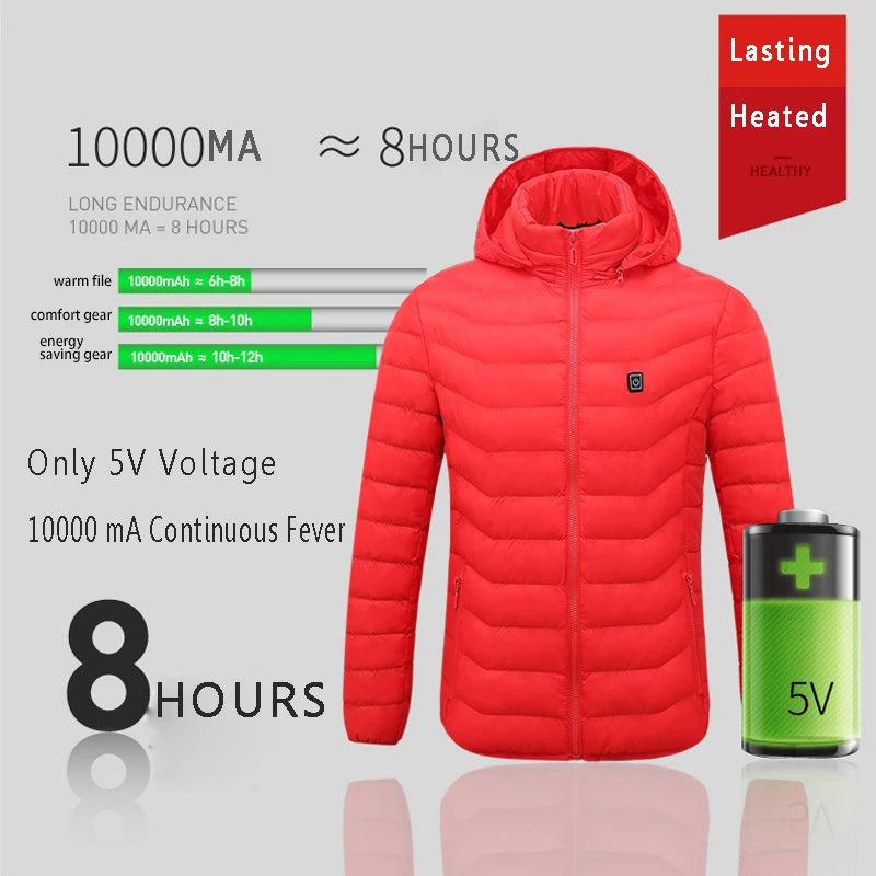 Winter Cotton Jackets For Men Parkas Thermal Heated Jacket Male Coat Warm Camping Ski Jacket Male Clothes Outdoor Windbreaker