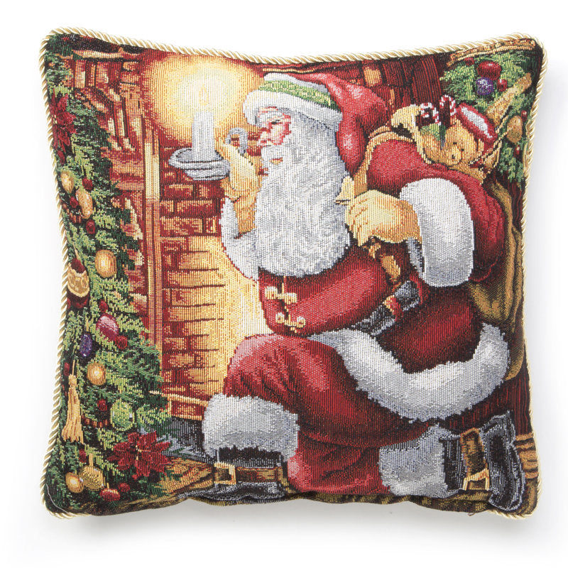 Seasonal Santa Claus Reversible Throw Pillow
