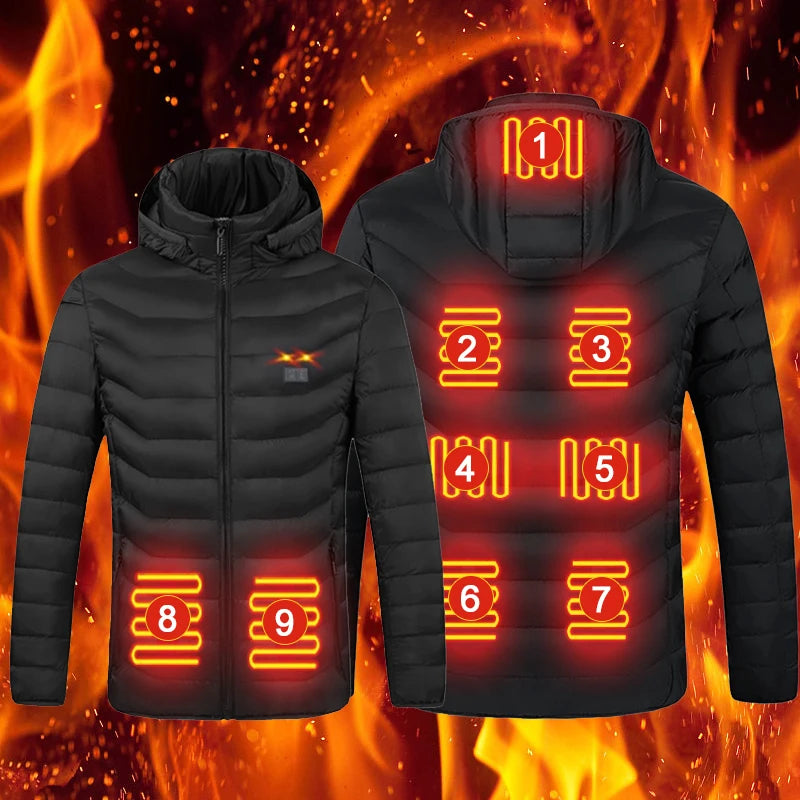 Winter Cotton Jackets For Men Parkas Thermal Heated Jacket Male Coat Warm Camping Ski Jacket Male Clothes Outdoor Windbreaker