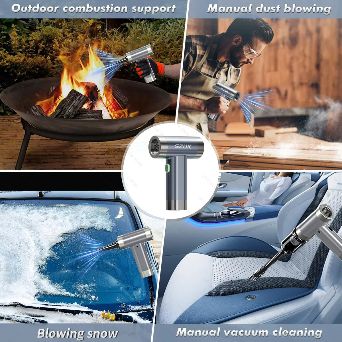 SZUK Mini Turbofan Handheld Air Blower Brushless Motor Dust Fan Handheld Turbo Fan Powerful Portable Wireless Car Vacuum Cleaner