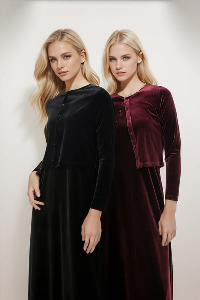 Autumn Women Casual Dress 2024 Autumn Women Solid Color Sleeveless Dress Single-breasted Long-sleeved Cardigan And Long Robes Female Casual Clothes