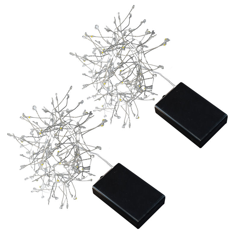 Seda Battery Operated LED Firecracker Fairy String Lights, White - 2 Count