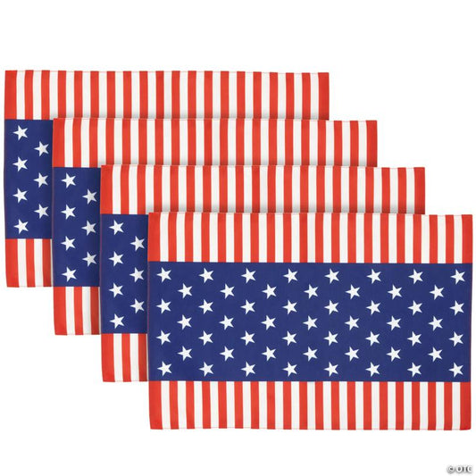 Set of 4 Stars and Stripes Americana Printed Placemats 18