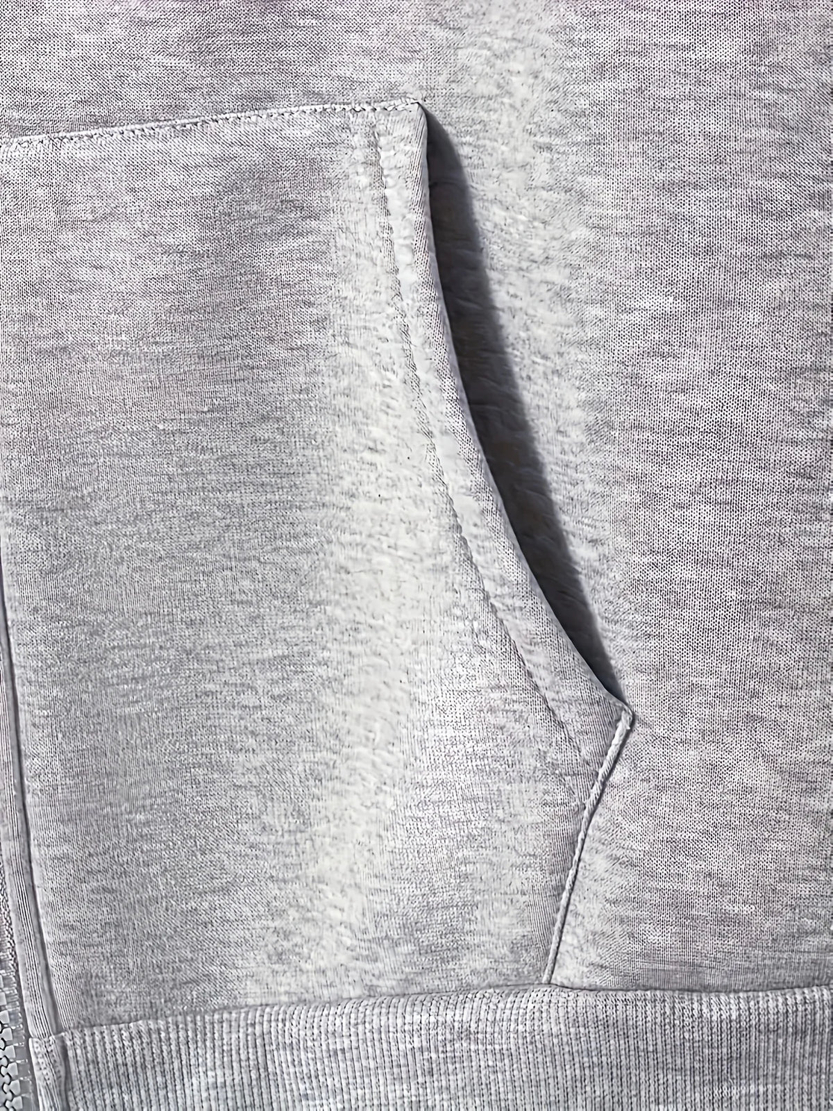 Letter-Printed Zip-Up Hoodie, Casual Zip-Up Long-Sleeve Hoodie - Knitted Polyester Fabric, Perfect for Autumn and Winter.