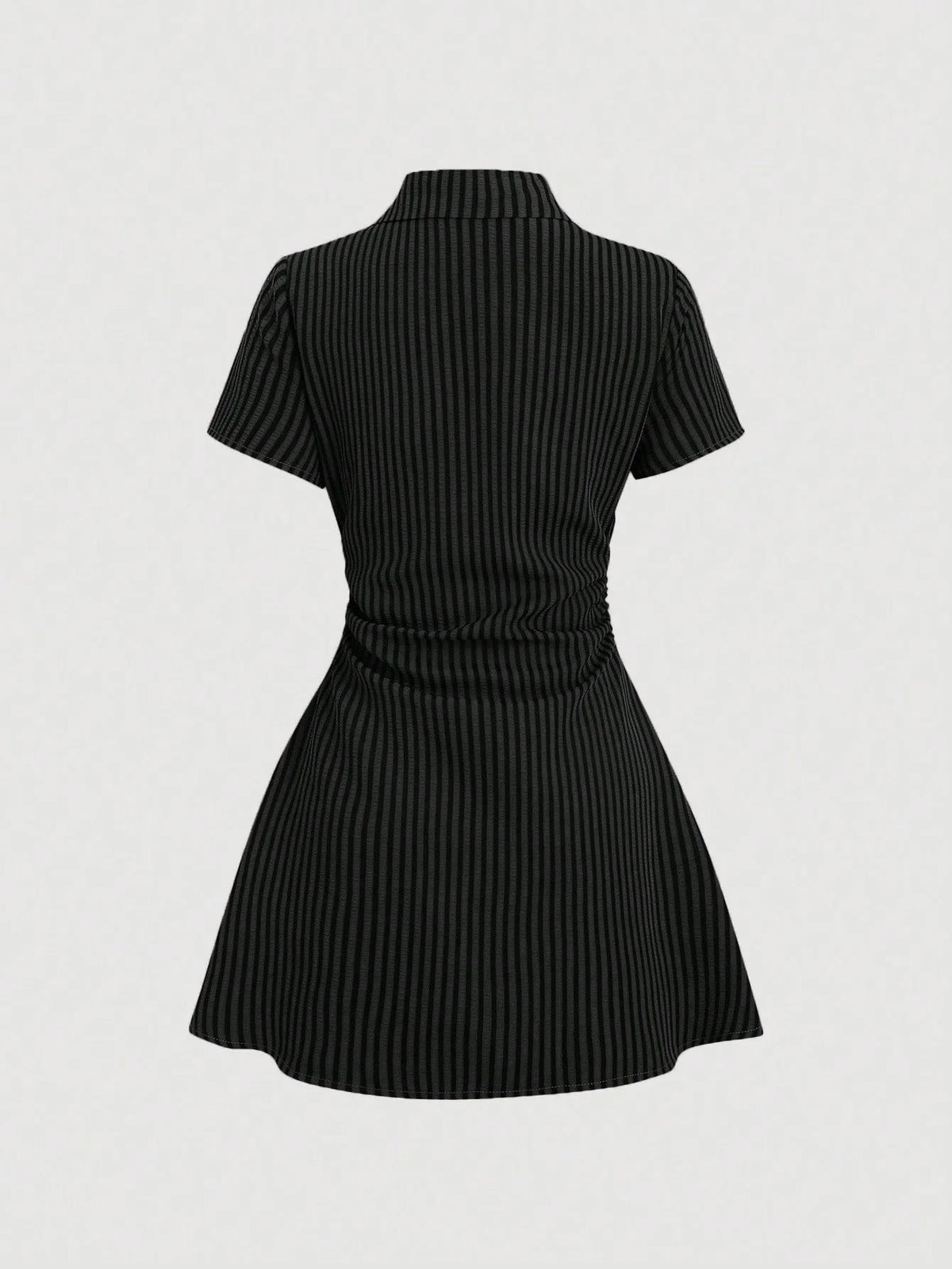 Women's Summer Mini Dress V Neck Bubble Sleeve Pleated A Line Shirt Dress Casual Short Dresses for Women