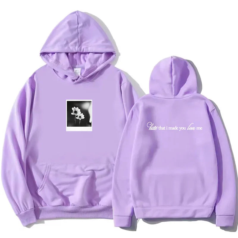 Hate That I Made You Love Me Hoodies Ariana Grande Petal Design Sweatshirt Long Sleeve Fashion Hooded Pullovers Graphic Merch