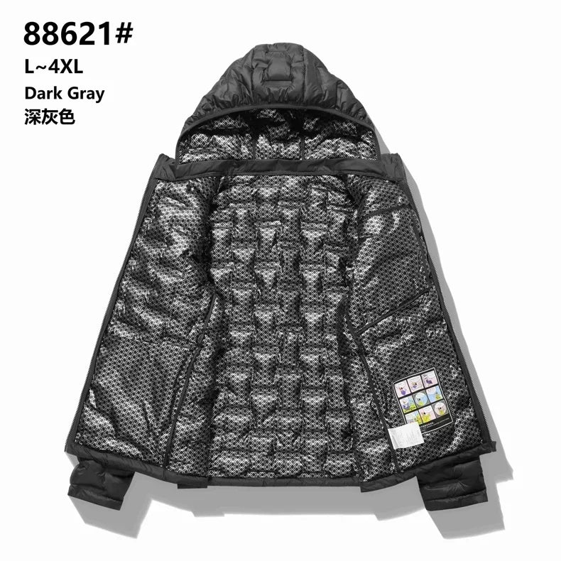 Men Windproof Pleated Padded Jackets Brand Classical Warm Winter Down Coat Male Parkas Graphene Self-heating Puffer Jacket