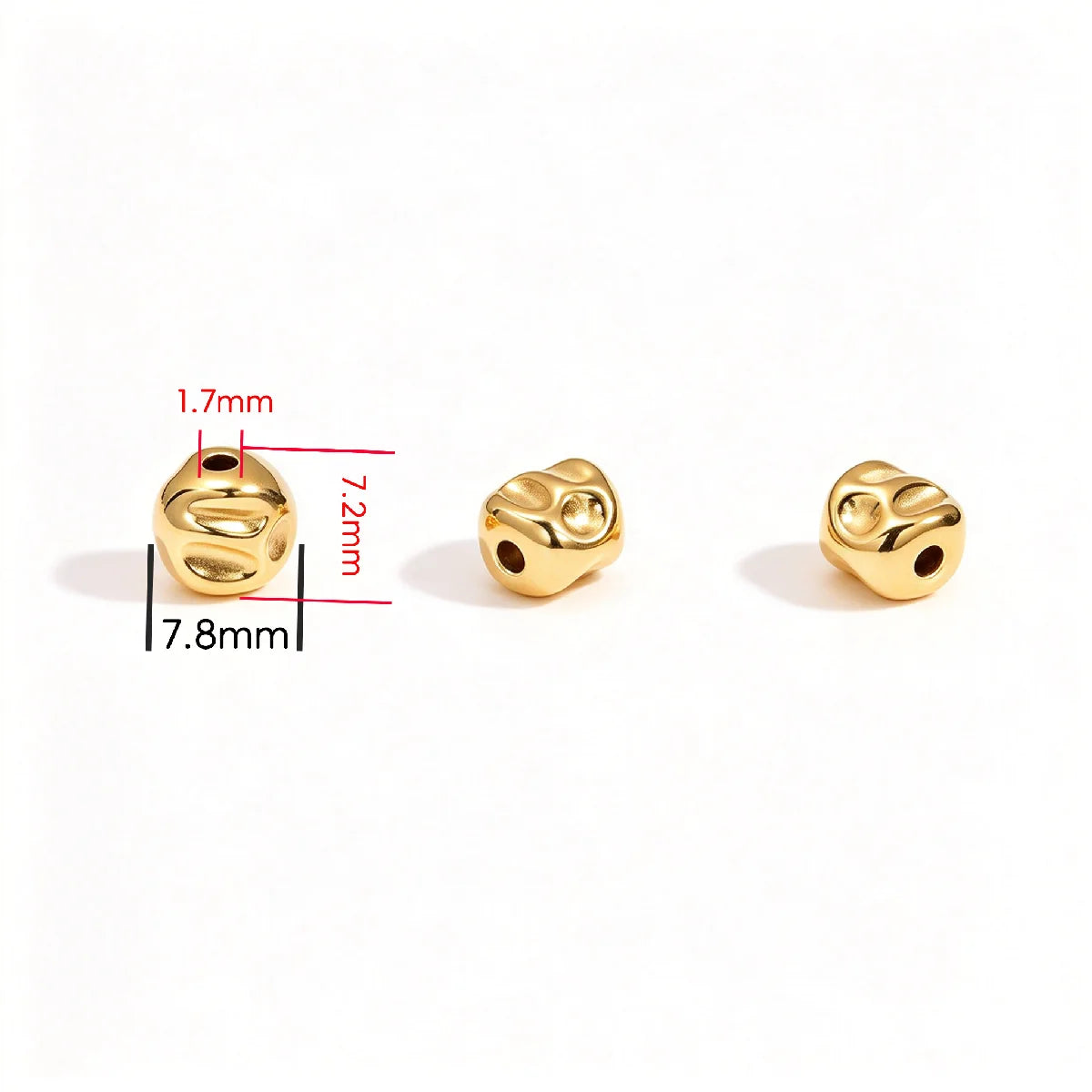 10pcs Stainless Steel Spacer Beads Irregular Big Hole Alien Bead for DIY Necklace Bracelet Jewelry Making Accessories Wholesale