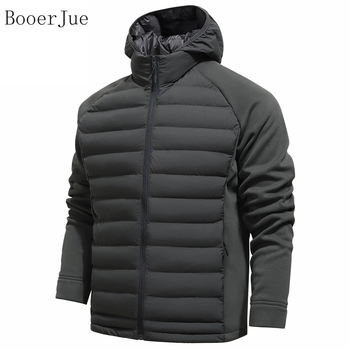 Men's Winter Hooded Lightweight Parka Faux Down Cotton Jacket Slim Fit Warm Casual Coat Outdoor Sports Running Hunting Climbing