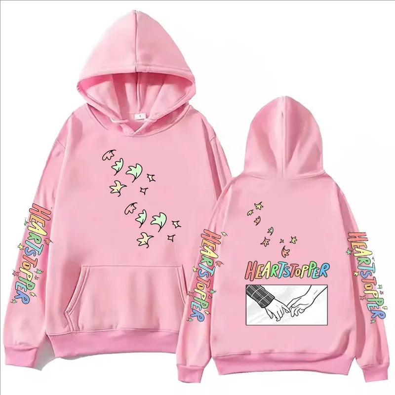 Heartstopper Print Hoodies Women Autumn Winter Casual Fashion High Quality Y2K Pullovers Funny Long Sleeve Fleece Sweatshirts
