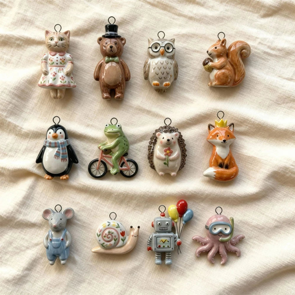 New Popular Colorful Animal Series Mouse Owl Cat DIY Pendant Charms Jewelry Making