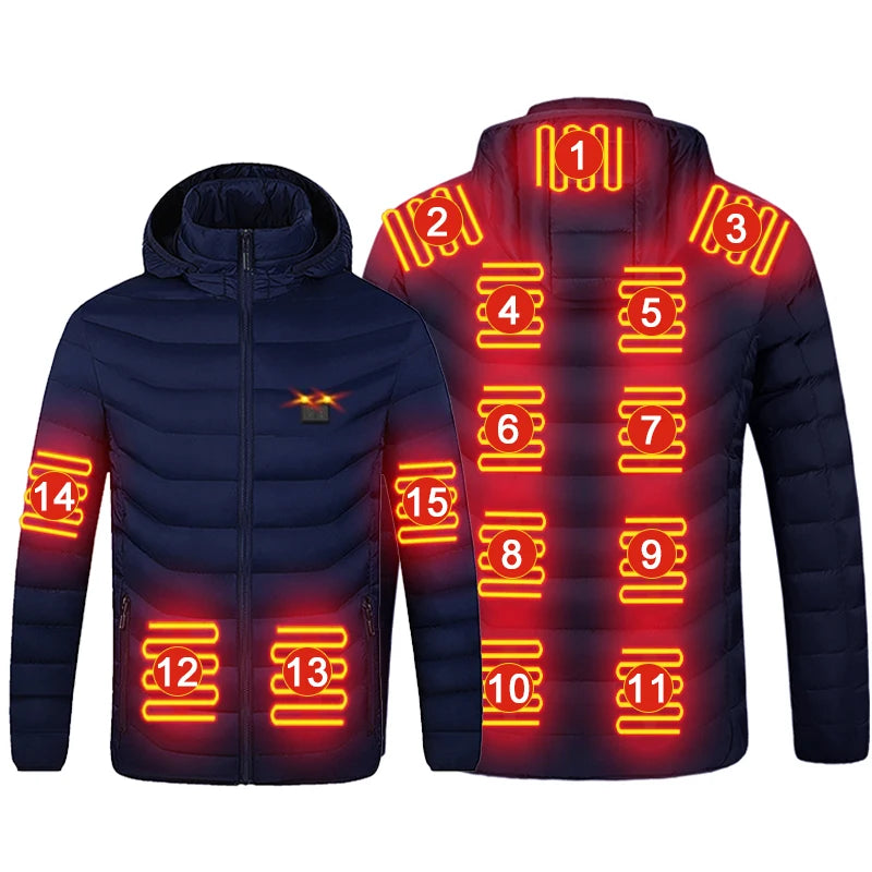Winter Cotton Jackets For Men Parkas Thermal Heated Jacket Male Coat Warm Camping Ski Jacket Male Clothes Outdoor Windbreaker