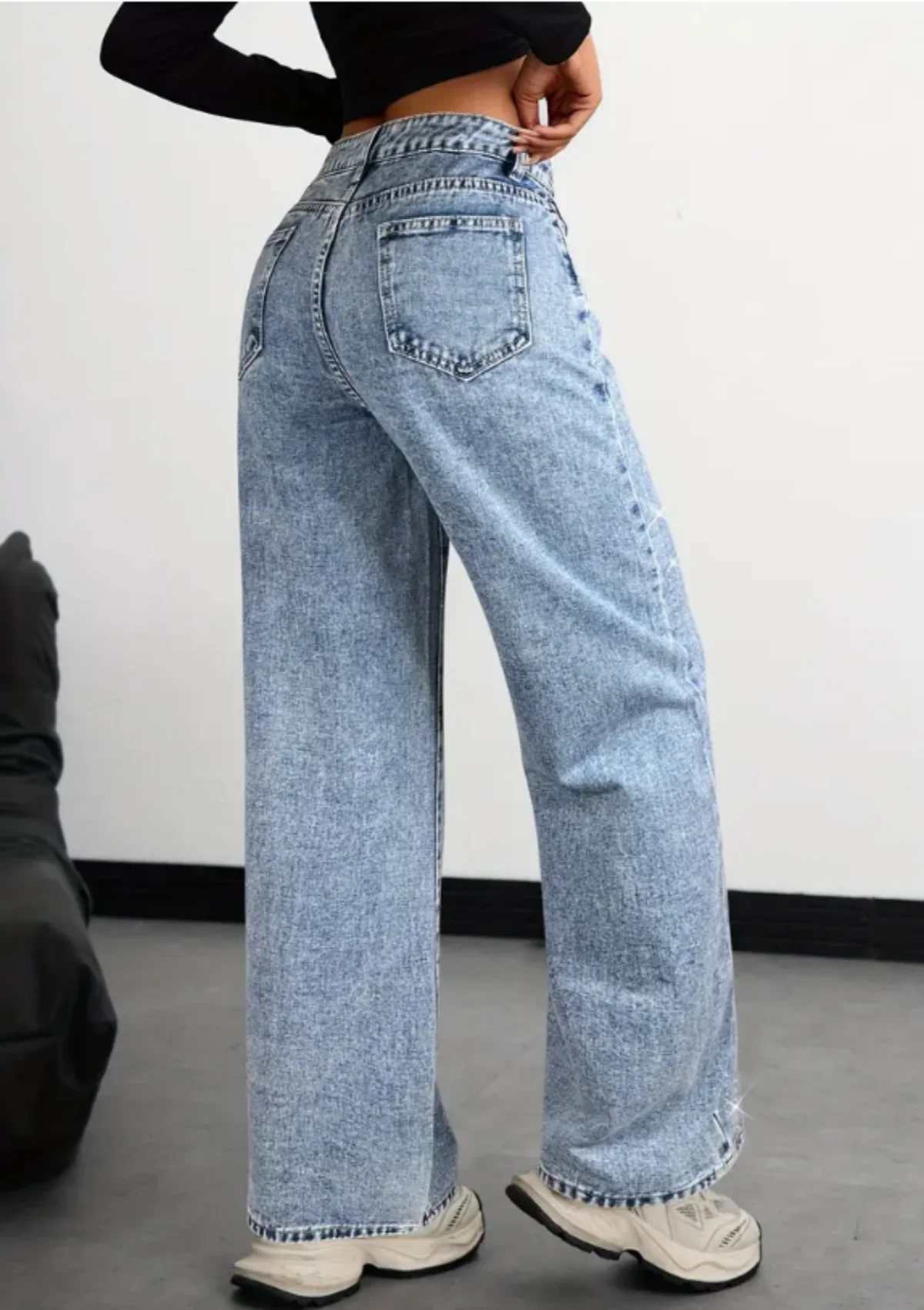 American-style high street retro full-diamond wide-leg jeans for women 2025 autumn style versatile and slimming great for a