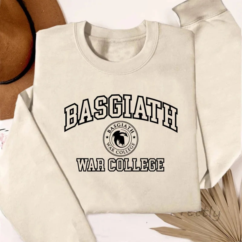 Basgiath War Collage Sweatshirt Men Women Fourth Wing Hooded Fantasy Book Dragon Hoodies Harajuku Long Sleeve Clothes