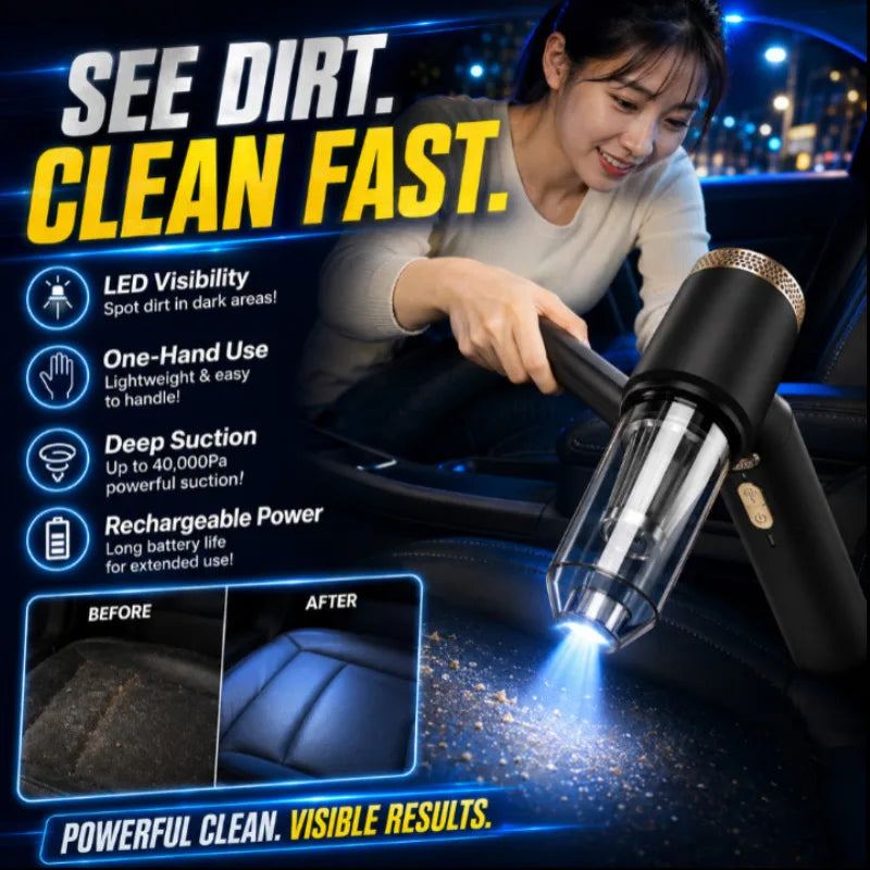 High‑Power Multifunctional Car Vacuum Cleaner Portable Handheld Auto Interior Dust Suction Cleaner Wet Dry Dual‑Use Cleaning