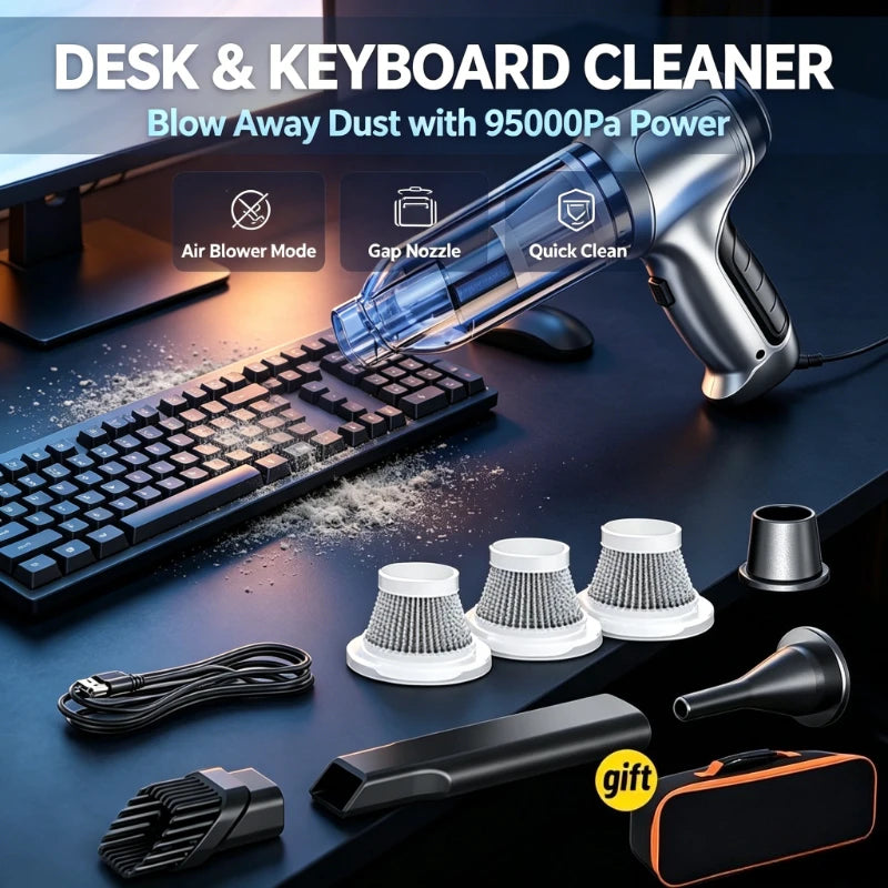 Car Wireless Vacuum Cleaner Strong Suction Handheld Wet Dry Auto Vacuum Home & Car Dual Use Mini Vacuum Cleaner Home Appliance