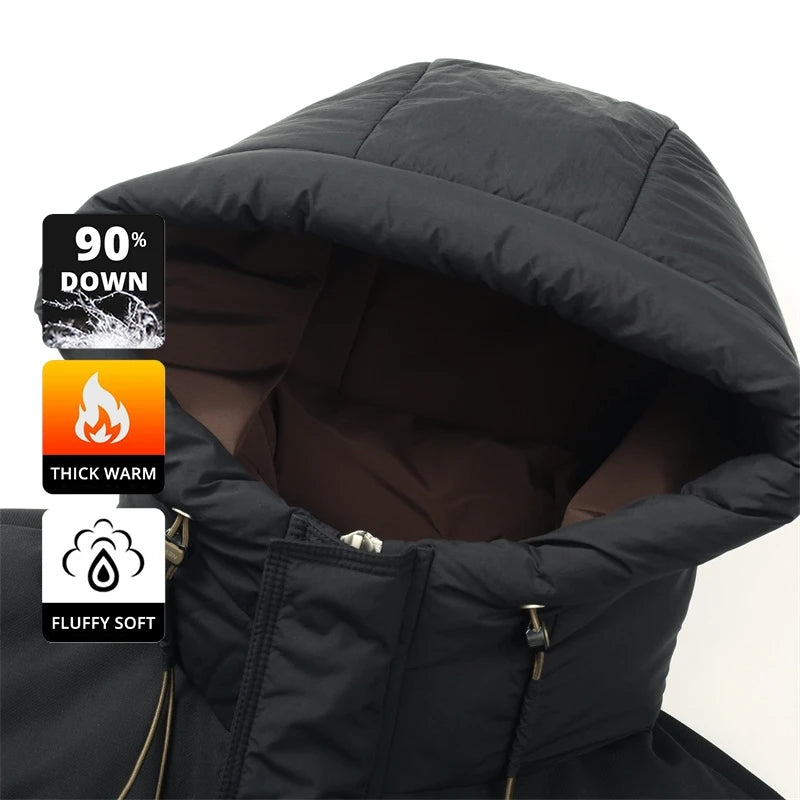 Down Coats Luxury Winter High End 90% White Duck Down Thick Winter New Brand Hooded Casual Fashion Luxury Mens Down Jackets Windbreaker Puffer Coats