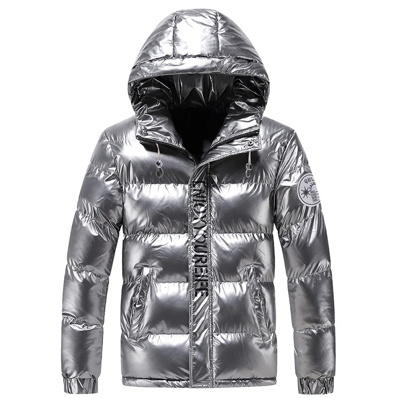 Winter Outdoor High Quality Bright Padded Jacket Trendy Hoodie Thickened Windproof Warm Non Washable Down Jacket Cotton Jacket